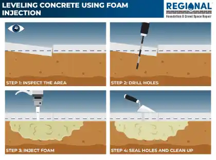 Concrete levelling using foam injection | Charleston Concrete