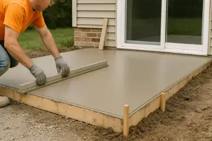 Concrete patio being installed | Charleston Concrete