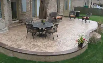 Concrete patio paving with stamped texture | Charleston Concrete