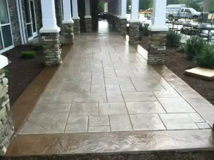 Concrete patio surface displaying stamped pattern | Charleston Concrete