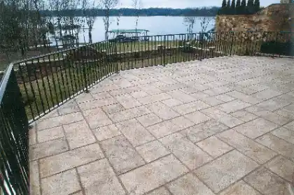 Concrete showing decorative overlay finish | Charleston Concrete