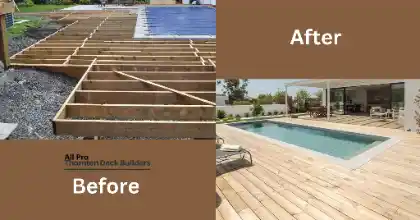 Deck installation for an in-ground swimming pool | Charleston Concrete