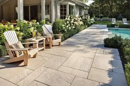 Decorative concrete stamping on patio surface | Charleston Concrete