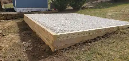 Gravel foundation pad for shed | Charleston Concrete