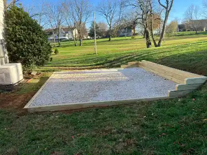 Gravel pad for shed base | Charleston Concrete