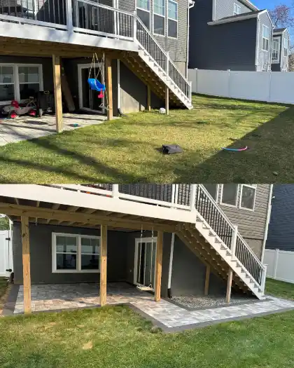 Patio before and after replacement | Charleston Concrete