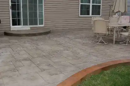 Patio finished with patterned concrete surface | Charleston Concrete