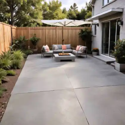 Patio formed from concrete slab | Charleston Concrete