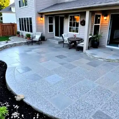 Patio surface featuring concrete stamp patterns | Charleston Concrete