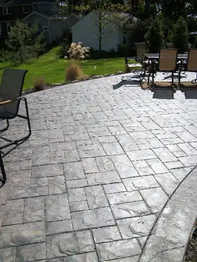 Patterned concrete finish on patio | Charleston Concrete