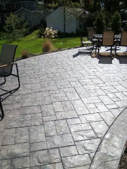 Patterned concrete finish on patio | Charleston Concrete