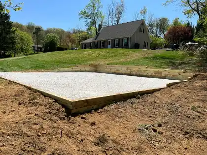 Shed pad featured in project gallery | Charleston Concrete