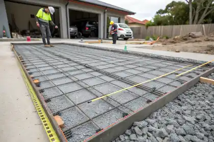 Steel mesh reinforcement for garage slab | Charleston Concrete
